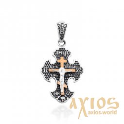 Silver cross with gold, vest - фото