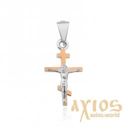 Cross of silver and gold in the classical style - фото