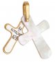 Cross with mother-of-pearl pendant, silver 925° gilt, mother of pearl