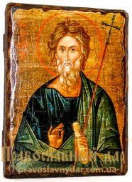 Icon Antique Holy Apostle Andrew 7x9 cm - фото
