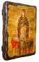 Icon antique Saints Faith, Hope, Love and their mother Sophia 13x17 cm
