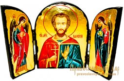 Icon Antique Holy Martyr Valery Melitinsky Skladen triple - фото