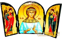 Icon Antique Holy Martyr Vera triple Skladen - фото