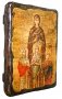 Icon antique Saints Faith, Hope, Love and their mother Sophia 17h23 cm