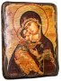 Icon of the Holy Theotokos antique Vladimir 17x23 cm
