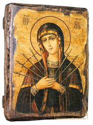 Icon antique Semistrelnaya 30x40 cm Holy Mother of God - фото