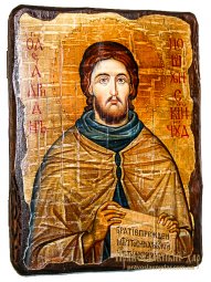 Icon antique Rev. Adrian Poshehonsky 17h23 cm - фото