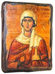 Icon Antique St. Anastasia of Sirmium 17h23 cm - фото