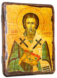 The icon under olden Martyr Bishop Valentin Interamsky 30x40 cm - фото