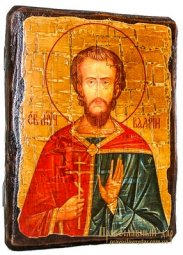 Icon Antique Holy Martyr Valery Melitinsky 21x29 cm - фото