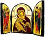 Icon antique Vladimir Skladen Holy Theotokos triple