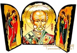 Icon of St. Nicholas antique Skladen triple - фото