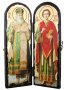 Икона под старину Святитель Лука Крымский и Святой целитель Пантелеймон Складень двойной