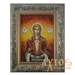 Amber icon of the Theotokos Albazinsk 20x30 cm - фото
