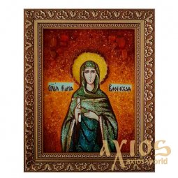 Amber icon of Holy Mariya Vifinskaya 20x30 cm - фото