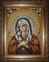 Amber Icon of Holy Mother of God of Tenderness 20x30 cm