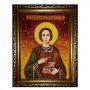 Amber icon of the Holy Great Martyr and Healer Panteleimon 20x30 cm
