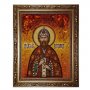Amber icon of Holy Prince Vsevolod 20x30 cm