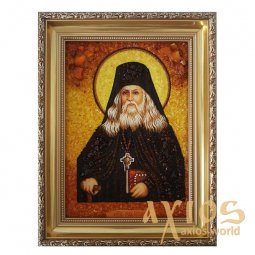 Amber icon Reverend Lev Optinsky 20x30 cm - фото