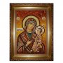 Amber icon of the Theotokos Wilensky 20x30 cm