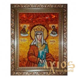 Amber icon of Holy Martyr Valery 20x30 cm - фото