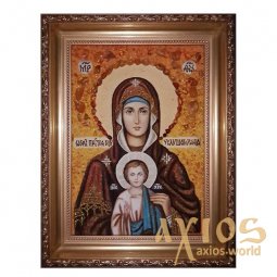 Amber icon of Virgin Mary Uslyshatelnitsa 20x30 cm - фото