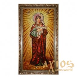 Amber icon of the Theotokos of Leushinsk 20x30 cm - фото