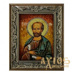 Amber icon of the Holy Apostle Simon Zilot 20x30 cm - фото
