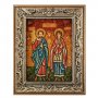 Amber icon of Holy Martyrs Sergius and Bacchus 20x30 cm