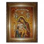 Amber icon of Virgin Mary Merciful 20x30 cm