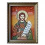 Amber icon of Holy Martyr Gordius 20x30 cm
