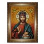 Amber icon of the Lord Iisus Hristos the Almighty 20x30 cm