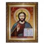 Amber icon of Christ Pantocrator 20x30 cm