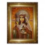 Amber icon of holy Tamara Georgian 20x30 cm