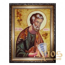 Amber icon Saint Apostle Peter 15x20 cm - фото