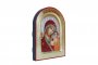 Icon of the Blessed Virgin Mary of Kazan in gilding Greek style, arched, 21x29 cm, only in Axios