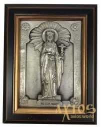 Icon in metal Elena, silver-plated, frame made of wood, 9х11 cm - фото