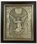 Icon in metal Angel the Guardian, silver-plated, frame made of wood, 11x14 cm