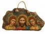 Icon painted on stone, Jesus with the Angels, 33x19 cm