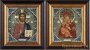 Wedding couple Icon of Christ Pantocrator and Vladimir Icon of the Mother of God