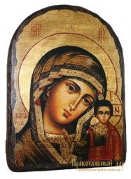 Icon of antique holy Mother of God of Kazan 17h23 see Arch - фото