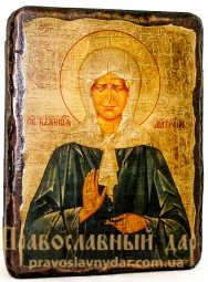 Icon Antique Holy Blessed Matrona of Moscow 7x9 cm - фото