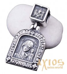 Pendant «Icon of the Mother of God of Kazan», silver 925, with blackening, 30х16 mm, О 131287 - фото