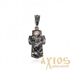 Pendant from silver and gold with the guardian angel "Amadeus" - фото