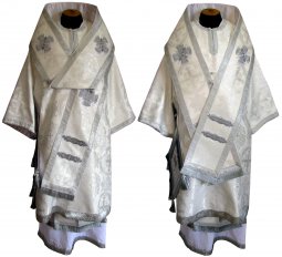 Bishop`s Vestment from white brocade R01 A - фото