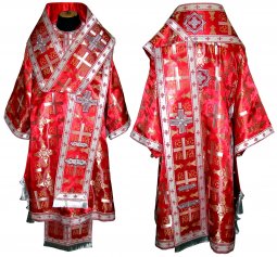 Bishop`s Vestment from brocade red colour  - фото