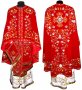 Priest Vestments, Embroidered on Red velvet, embroidered icon and galloon, Greek Cut, R046G plus
