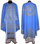 Priest Vestments, Embroidered on Blue gabardine, sewn galloon, Greek Cut, R74g