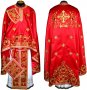Priest Vestments, Embroidered on a red dense satin, sewn galloon, Greek Cut, R82g