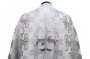 Priest vestment, white brocade, embroidered cross, Greek cut